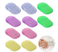 FDCGAS Sapone Portatile, Scatole Portasapone Portatili,10x scatole di Fogli di Sapone, Sapone foglieti, Sapone da Viaggio Fogli,Saponette Monouso, Scatole Carta Sapone da Viaggio
