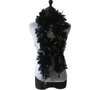 FDCGAS sciarpa di piume,1 pezzo Boa di piume, Piume Nere,Abbigliamento di piume,lunghezza circa 120 cm, accessorio per costume, Charleston, anni '20, flapper, carnevale, festa in maschera