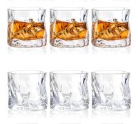 FDDU 6 Pezzi Inclinate Bicchiere da Whisky Moda, Bicchieri Amaro, Bicchiere di Cristallo Senza Piombo, Tazza di Whisky di Cristallo Irregolare, Trasparente, per Casa, Bar, Ristorante, Albergo(200ml)
