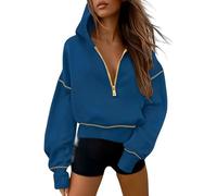 FDDYA Women's 2025 Fall Hooded Sweatshirts,Trendy Queen Half Zip Pullover Hoodies, Jackets Fall Fashion Outfits Clothing(A-blue,XL)