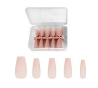 FDEETY 100 Pezzi Unghie Finte con Corte Quadrate French Naturali Acrilico Artificiale Falsi Unghie per Saloni Manicure Uso Domestico (Nudo-XS)