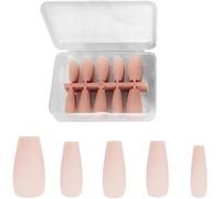 FDEETY 100 Pezzi Unghie Finte con Corte Quadrate French Naturali Acrilico Artificiale Falsi Unghie per Saloni Manicure Uso Domestico (Rosa Chiaro-S)