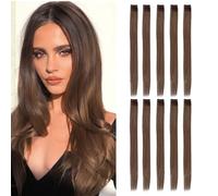 FDEETY 10PCS Extension Capelli Filo Invisibile per Donne Ragazze Capelli Lisci Veri Clip Naturale Finta Sintetici Clip Posticci Capelli Extension 40cm