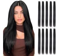 FDEETY 10PCS Extension Capelli Filo Invisibile per Donne Ragazze Capelli Lisci Veri Clip Naturale Finta Sintetici Clip Posticci Capelli Extension 40cm