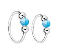 FDEETY 2 Pezzi Cerchio Piercing Naso Acciaio Inossidabile Opale Sintetico Anello Septum Cartilagine Orecchio Corpo Gioielli