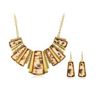 FDEETY 2 Pezzi Collana Geometrica Tribale Motivo Animalier Orecchini Pendenti Catena Regolabile Gioielli Donna Eleganti