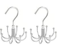 FDEETY 2 Pezzi Gancio Rotante Portacravatte Appendiabiti Girevole Organizzatore Armadio Salvaspazio Accessorio Guardaroba
