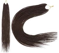 FDEETY 24 Pollici Extension per Treccine Africane Lunga Extensione per Capelli con Treccia Sintetica Braiding Hair Extensions Crochet Trecce Torsione per le Donna (Marrone Scuro)