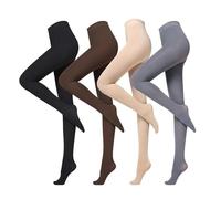 FDEETY 4 Pezzi Calze Donna Collant Calza Termica Donna Calze Donna Invernali Collant Senza Cuciture Calze Termiche Donna Leggins Invernali Donna Collant Termici Donna(Multicolore)