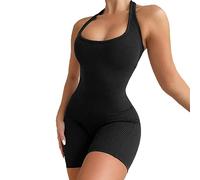FDEETY Body da donna sexy aderente monopezzo senza maniche body estivo tute pagliaccetti per allenamento yoga casual