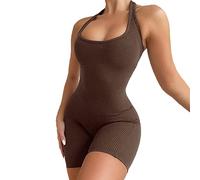FDEETY Body da donna sexy aderente monopezzo senza maniche body estivo tute pagliaccetti per allenamento yoga casual