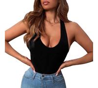 FDEETY Body Donna Elegante in Pizzo Intimo Sexy Modellante con Spalline Regolabili Lingerie Contenitivo Sottogiacca per Donna Perfetto per Serate Speciali(Nero/L)