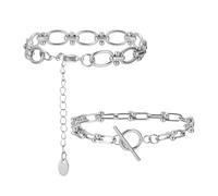 FDEETY Bracciale A Catena In Oro Per Donna Braccialetto A Doppio Strato Gioielli Eleganti Accessorio Di Moda Regolabile Accessori Di Lusso Braccialetto Di Alta Qualità