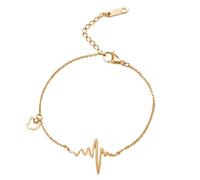 FDEETY Bracciale Battito Cardiaco Cuore Ciondolo Catena Sottile Gioiello Donna Elegante Regolabile Accessorio Quotidiano
