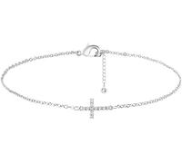 FDEETY Bracciale con Mini Croce in Oro 18 Carati Catena in Acciaio Inossidabile con Zirconi Bracciale a Croce Ecologico in Rame con Micro Zirconi Regalo Consigliato Profilo Molto Basso