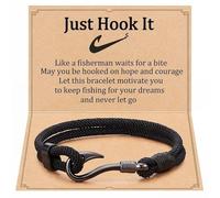 FDEETY Bracciale Donna Acciaio Unico Design con Amo da Pesca Bracciale Portafortuna Gioielli Eleganti per Ogni Occasione