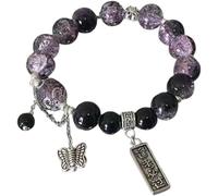FDEETY Bracciale Donna Amicizia - Gioielli Eleganti con Perle Viola e Nere, Accessorio alla Moda per Ogni Occasione, Perfetto per Regali Speciali