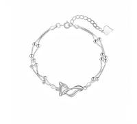 FDEETY Bracciale Donna Argento 925 con Design Volpe Bracciale Elegante con Perle Accessorio di Moda per Tutte le Occasioni Regalo Perfetto per Compleanno e Anniversario