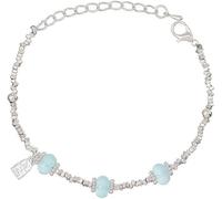 FDEETY Bracciale Donna Argento con Perle Blu - Braccialetto Elegante per Ragazza e Donna, Gioielli di Moda per Ogni Occasione