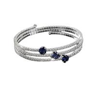 FDEETY Bracciale Donna Argento Tennis con Cristalli Blu - Gioielli Eleganti per Donna e Ragazza - Bracciale Rigido di Alta Qualità, Perfetto per Occasioni Speciali e Regali