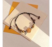 FDEETY Bracciale Donna Artigianale Design Unico in Corda e Legno Elegante Accessorio Moda per Tutte le Occasioni