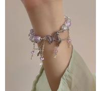 FDEETY Bracciale Donna Elegante con Farfalle e Perline in Cristallo Bracciale Pandora Donna per Occasioni Speciali e Quotidiane