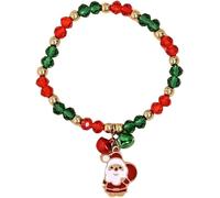 FDEETY Bracciale Donna Elegante con Perline Colorate e Pendenti Natalizi Gioielli di Moda per Regalo Compleanno e Feste