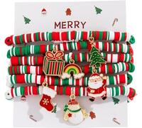 FDEETY Bracciale Donna Natalizio Colorato con Charms Stile Festivo e Allegro per Celebrazioni Natalizie(SET A)