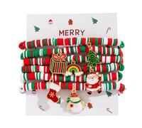 FDEETY Bracciale Donna Natalizio Colorato con Charms Stile Festivo e Allegro per Celebrazioni Natalizie(SET C)