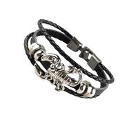 FDEETY Bracciale Donna Scorpione in Acciaio Inossidabile e Pelle Intrecciata - Gioielli Donna Eleganti e Moderni per Ogni Occasione