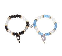 FDEETY Bracciale Elastico Perline Cristallo Ciondolo Gatto Decorativo Accessorio Gioiello Donna Ragazza