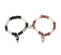 FDEETY Bracciale Elastico Perline Cristallo Ciondolo Gatto Decorativo Accessorio Gioiello Donna Ragazza