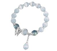FDEETY Bracciale Elegante Pietra Lunare Ciondolo Farfalla Cristallo Argento Gioiello Donna Accessorio moda Naturale