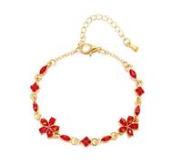 FDEETY Bracciale Elegante Trifoglio Cristallo Verde Catena Oro Gioiello Donna Regolabile Lusso Scintillante Cerimonia Matrimonio