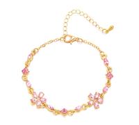 FDEETY Bracciale Fiore Cristallo Elegante Catena Oro Gioiello Femminile Brillante Accessorio Donna Cerimonia