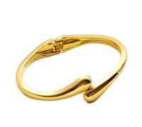 FDEETY Bracciale Goccia Curvo Elegante Lussuoso Aperto Rigido Liscio Metallico Lucido Dorato Minimalista Geometrico Contemporaneo