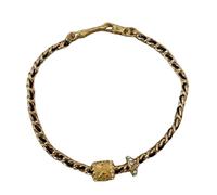 FDEETY Bracciale Intrecciato Catena Cubica Elemento Quadrato Cristalli Brillanti Gioiello Elegante Accessorio Donna