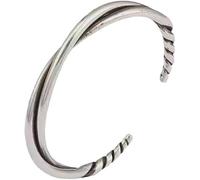 FDEETY Bracciale Intrecciato Minimalista Argento Metallico Rigido Elegante Accessorio Gioiello Donna Uomo Unisex
