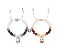 FDEETY Bracciale Perline Colorate Ciondolo Gattino Regolabile Gioiello Donna Ragazza Charm Pietre Naturali Decorativo
