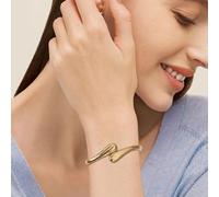 FDEETY Bracciale Rigido Aperto Ondulato Elegante Minimalista Gioiello Donna Polso Accessorio Lusso