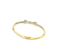 FDEETY Bracciale Rigido Fiocco Brillante Cristalli Scintillanti Gioiello Elegante Donna Cerimonia Matrimonio Accessorio Raffinato