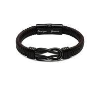 FDEETY Bracciale Uomini in Pelle Alta Moda per Papà Figli e Mariti Perfetto Compleanni Natale San Valentino (To My Dad)