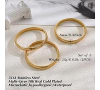 FDEETY Braccialetti A Spirale In Acciaio Inox 316l Placcati In Vero Oro 18k Ipoallergenici E Resistenti All'Acqua Set Di 3 Pezzi Bracciali Eleganti Per Donna