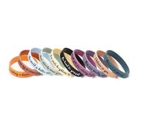 FDEETY Braccialetti Amicizia Donna - Set di 10 Bracciali Rigidi in Silicone Colorato con Messaggi Ispiratori - Gioielli Donna per Ogni Occasione - Regalo Perfetto per Amiche, Ragazze e Bambini