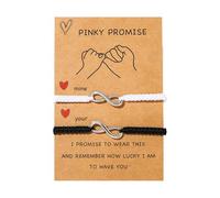 FDEETY Braccialetti Infinito Intrecciati Simbolo Amicizia Coppia Cordino Regolabile Bianco Nero Promessa Amore