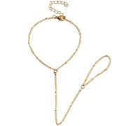 FDEETY Braccialetto Catena Sottile Anello Dito Collegato Gioielli Donna Elegante Accessorio moda Stile Minimalista Regolabile
