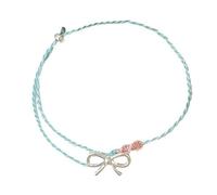 FDEETY Braccialetto Intrecciato Fiocco Argento Cordoncino Sottile Gioiello Bambino Ragazzo Accessorio moda Primavera Estate