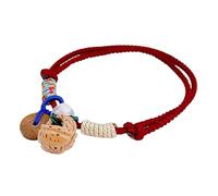 FDEETY Braccialetto Intrecciato Stile Etnico Cordoncino Tessuto Artigianale Ciondoli Naturali Moneta Legno Pietra Perline Colorate Accessorio Polso Regolabile