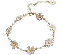 FDEETY Braccialetto Margherita Floreale Catena Delicata Gioielli Bambina Perle Decorative Accessorio Elegante