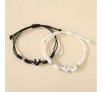 FDEETY Braccialetto Origami Gru Giapponese Corda Intrecciata Regolabile Bianco Nero Bracciali Amicizia Ragazzi Bambini Gioielli